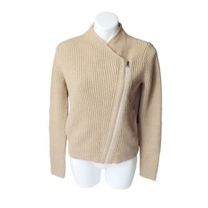 Athleta Asymmetrical Ribbed Merino Wool Cardigan